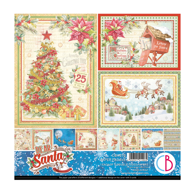 Ciao Bella 8 x 8 Inch Paper Pad Dear Santa