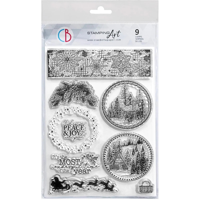 Ciao Bella Clear Stamp Set Transparente Stempel Winter Landscape Balls