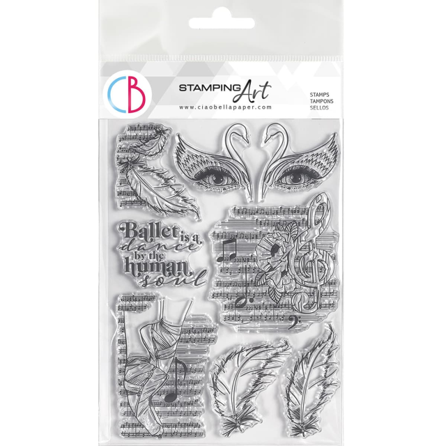 Ciao Bella Clear Stamp Set Transparente Stempel Black Swan