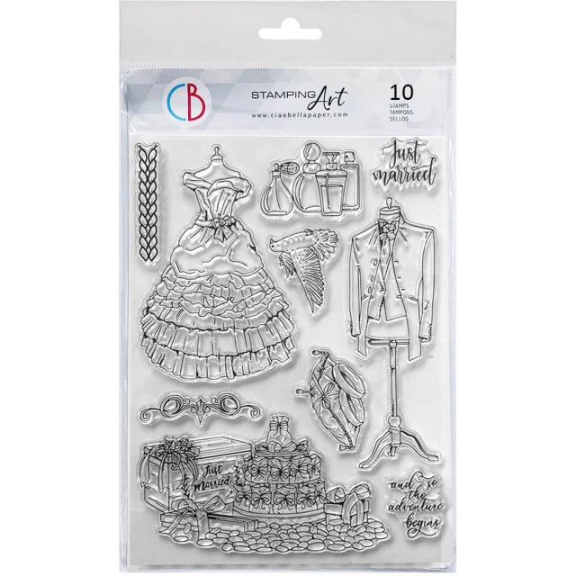 Ciao Bella Clear Stamp Set Transparente Stempel Just Married