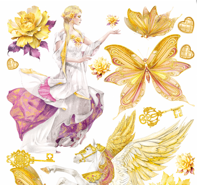 Ciao Bella Reispapier Rice Paper A4 Ethereal Elements
