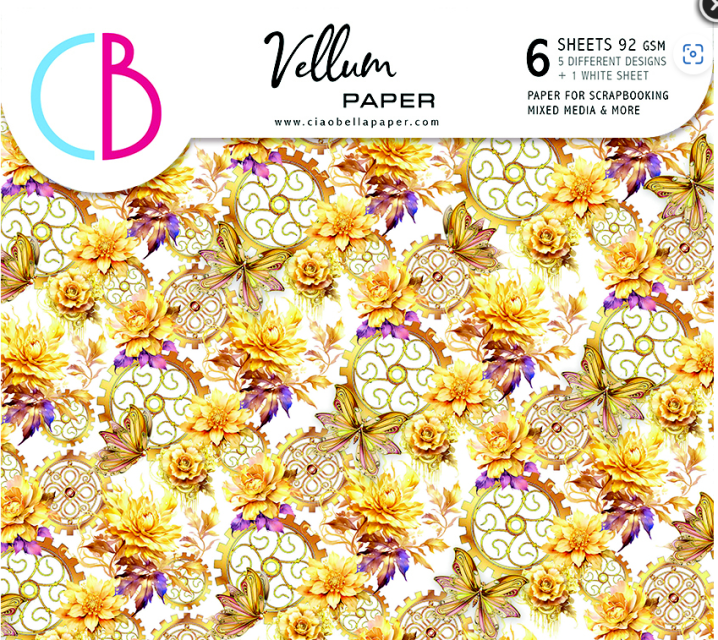 Ciao Bella Vellum Paper Patterns A4 Vellum Ethereal