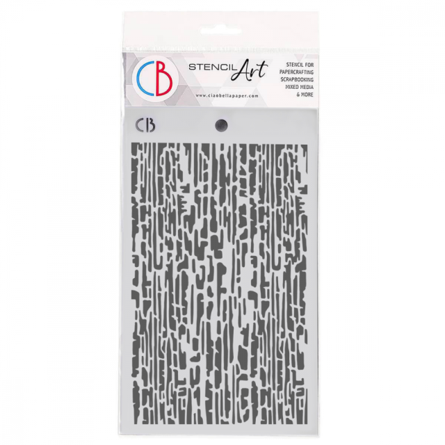 Ciao Bella Texture Stencil Schablone 5 x 8 Inch Birch Wood