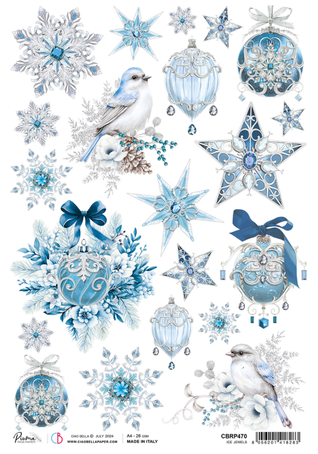 Ciao Bella Reispapier Rice Paper A4 Ice Jewels