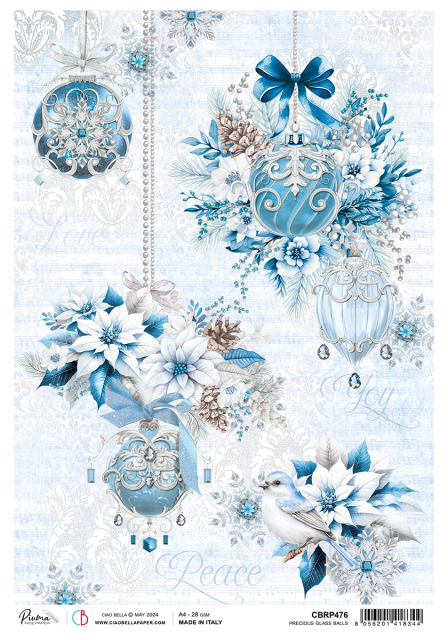 Ciao Bella Reispapier Rice Paper A4 Precious Glass Balls