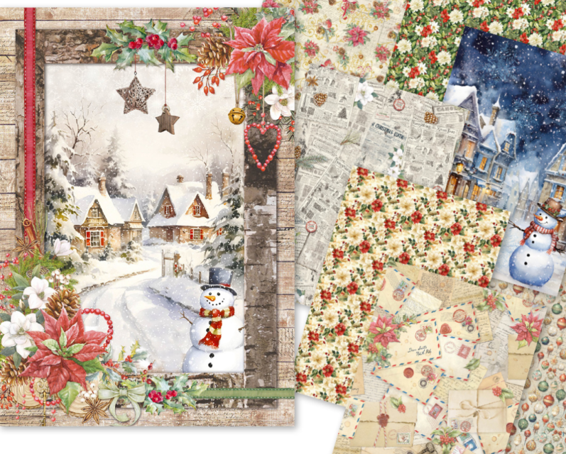 Ciao Bella Reispapier Rice Paper A5 Set aus 8 einzelnen Papieren Christmas Vibes