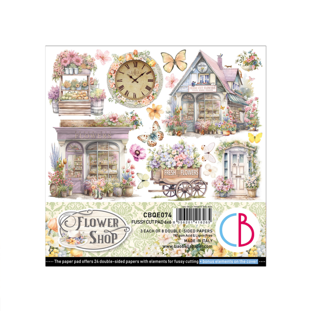 Ciao Bella Flower Shop Fussy Cut  Pad 6 x 6 Inch