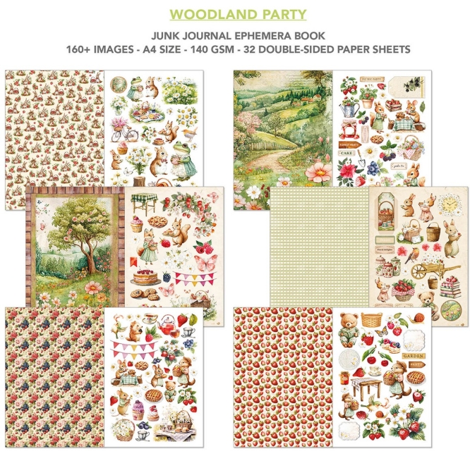 Ciao Bella Paper Ephemera Book A4 Woodland Party