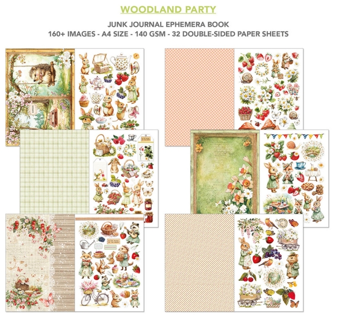 Ciao Bella Paper Ephemera Book A4 Woodland Party