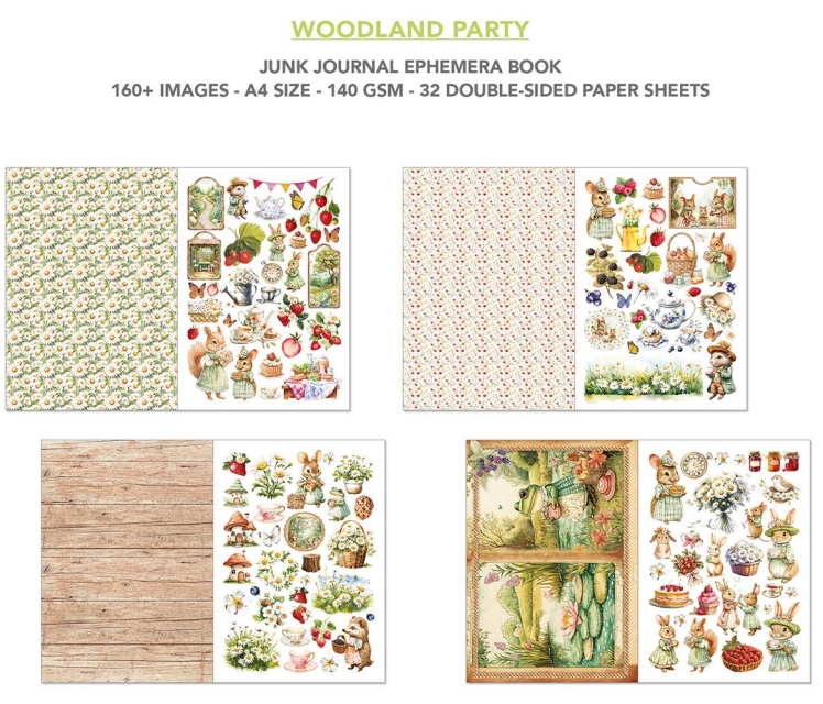 Ciao Bella Paper Ephemera Book A4 Woodland Party