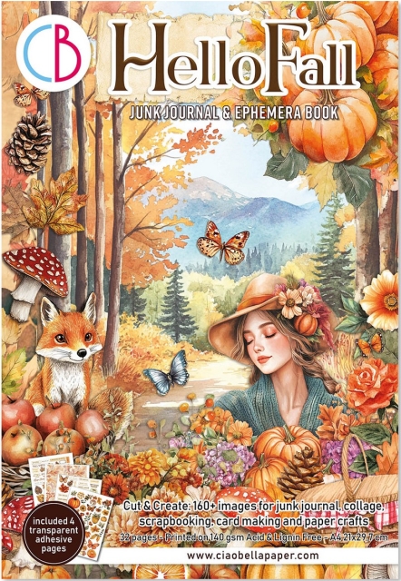 Ciao Bella Paper Ephemera Book A4 Hello Fall