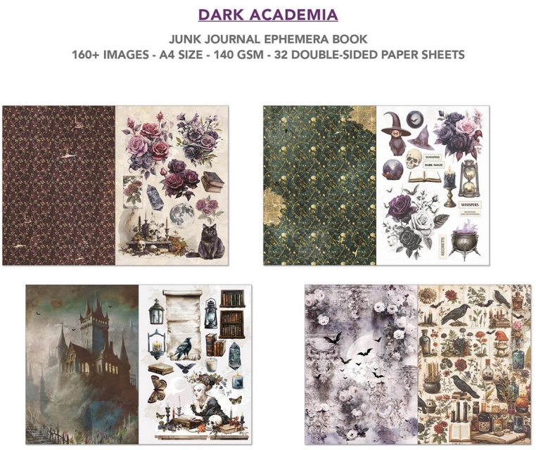 Ciao Bella Paper Ephemera Book A4 Dark Academia