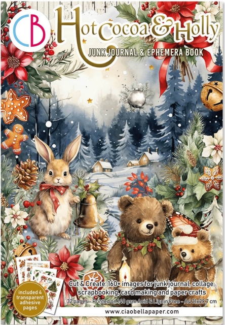 Ciao Bella Paper Ephemera Book A4 Hot Cocoa and  Holly