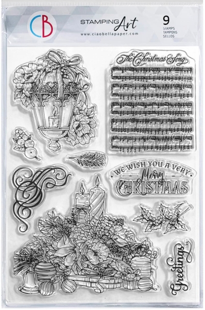 Ciao Bella Clear Stamp Set 6 x 8 Inch Bouquets and Luxury Ornaments