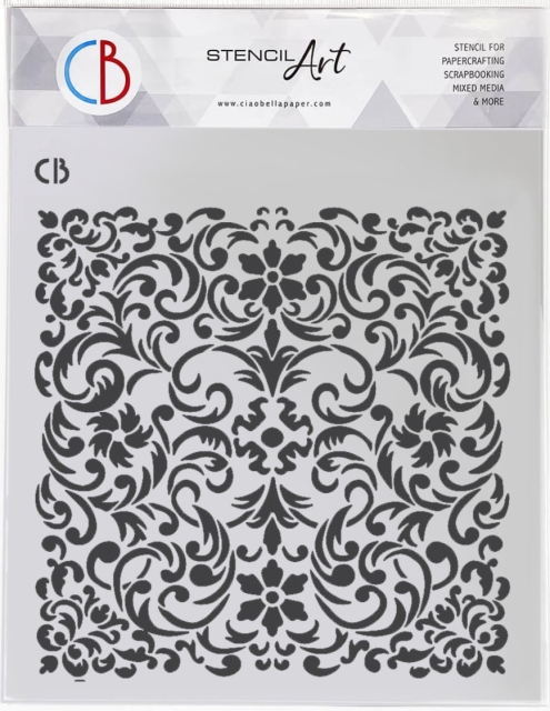 Ciao Bella Paper Texture Stencil Schablone 8 x 8 Inch Legendary Design