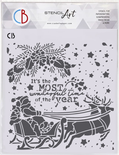 Ciao Bella Paper Texture Stencil Schablone 8 x 8 Inch Wonderful Time