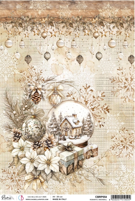 Ciao Bella Paper Rice Paper Reispapier A4 Romantic Snowball