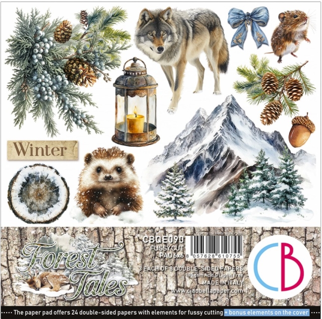 Ciao Bella Paper 6 x 6 Inch Fussy Cut Pad Forest Tales
