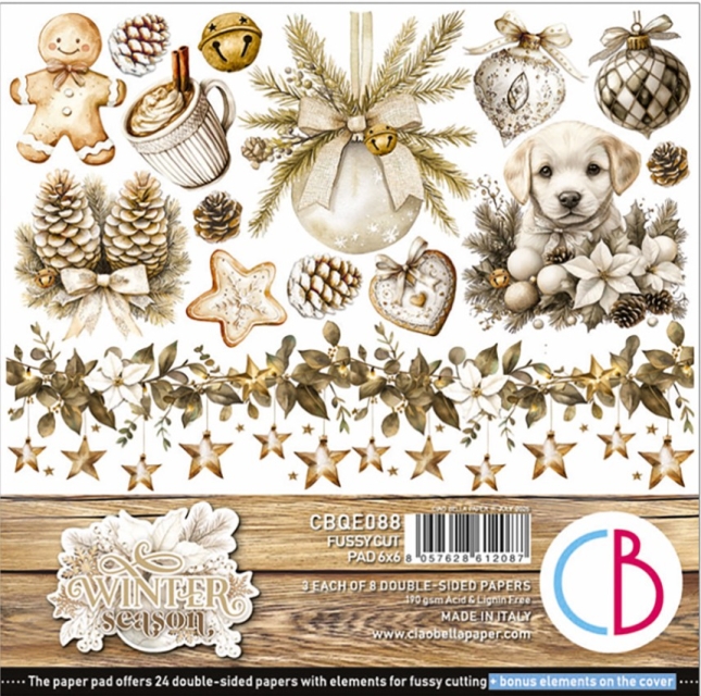 Ciao Bella Paper 6 x 6 Inch Fussy Cut Pad Winter Season