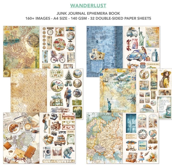 Ciao Bella Paper Junk Journal and Ephemera Book A4 Wanderlust