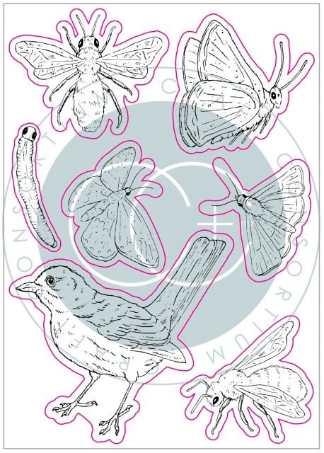 Craft Consortium Clear Stamp At Home in the Wildflowers Bees & Butterflies
