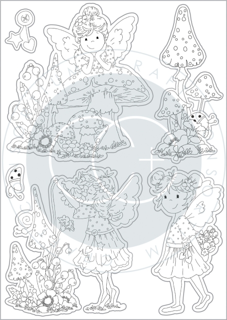 Craft Consortium Clear Stamps Fairy Wishes Flowers