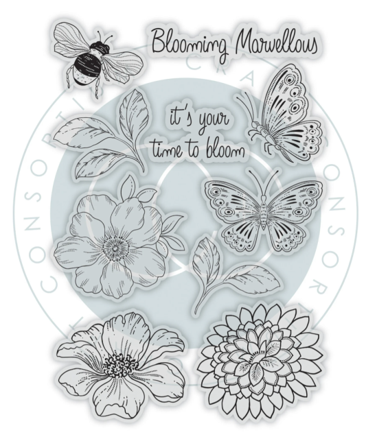 Craft Consortium Clear Stamps Transparente Stempel Spring Gardens