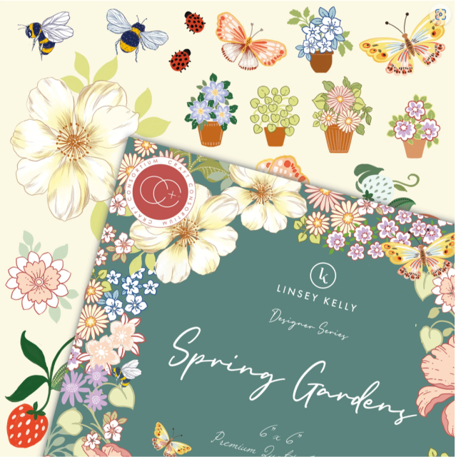 Craft Consortium 6 x 6 Inch Paper Pad Spring Gardens