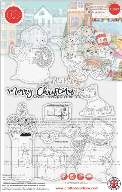 Craft Consortium Clear Stamps Transparente Stempel Christmas Market Christmas Post