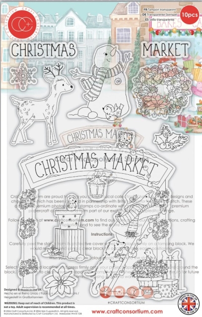Craft Consortium Clear Stamps Transparente Stempel Christmas Market Christmas Market