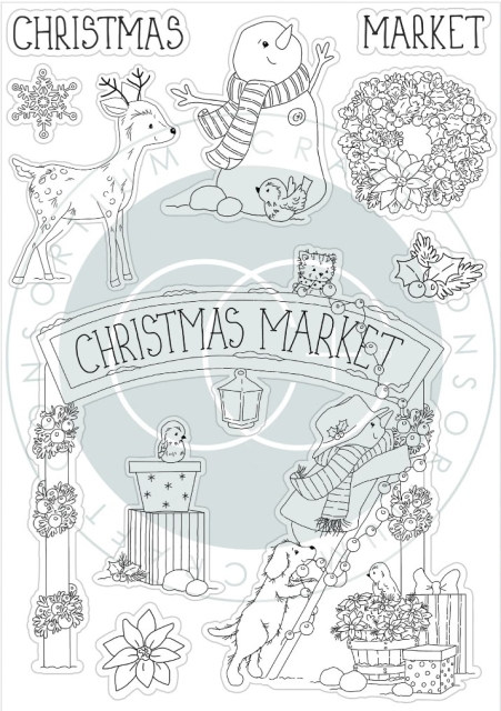 Craft Consortium Clear Stamps Transparente Stempel Christmas Market Christmas Market