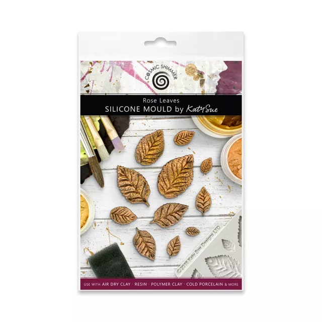 Katy Sue Designs Cosmic Shimmer Silicon Mould Rose Leaves