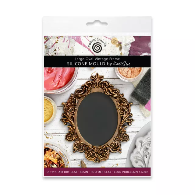 Katy Sue Designs Cosmic Shimmer Silicon Mould Large Oval Vintage Frame