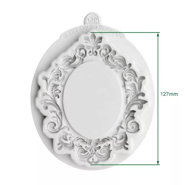 Katy Sue Designs Cosmic Shimmer Silicon Mould Large Oval Vintage Frame