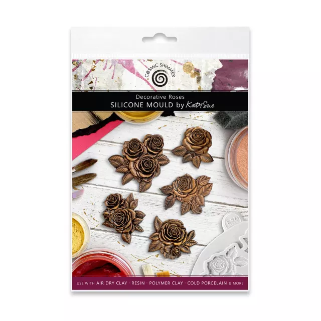 Katy Sue Designs Cosmic Shimmer Silicone Mould Decorative Roses