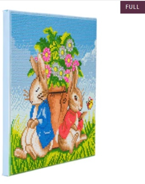 Craft Buddy CAK-PBRT31M Framed Crystal Art Holzrahmen Peter and Flopsy Flower Pot