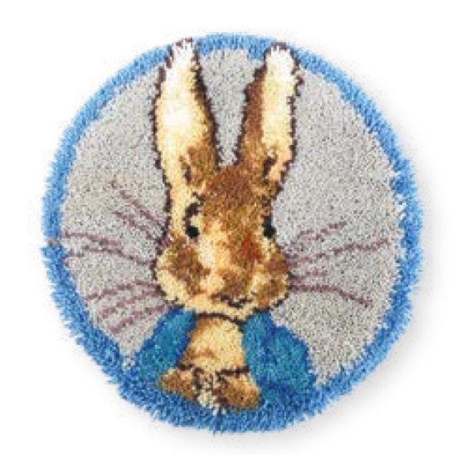 Craft Buddy Peter Rabbit 45 x 45 cm Latch Hook Round Rug Kit Set für runden Teppich