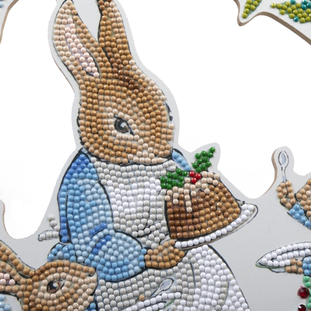 Craft Buddy CA-WRPRBT02 Crystal Art Wreath Kit 30 x 30 cm Peter's Pudding