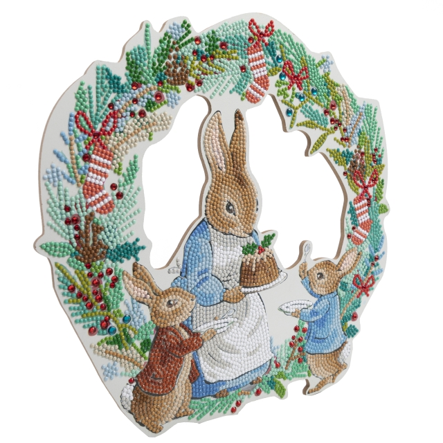 Craft Buddy CA-WRPRBT02 Crystal Art Wreath Kit 30 x 30 cm Peter's Pudding