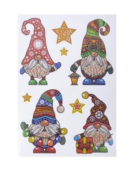 Craft Buddy CA-WST06 Set of 4 Crystal Art Wall Stickers Set mit 4 Wandstickern Festive Stickers