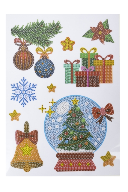 Craft Buddy CA-WST06 Set of 4 Crystal Art Wall Stickers Set mit 4 Wandstickern Festive Stickers