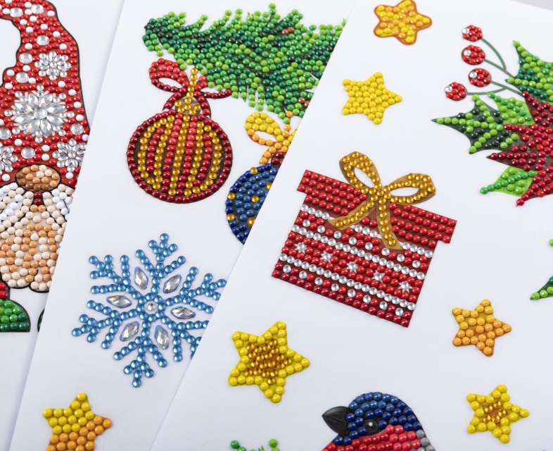 Craft Buddy CA-WST06 Set of 4 Crystal Art Wall Stickers Set mit 4 Wandstickern Festive Stickers