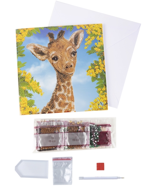 Craft Buddy CCK-A119 Crystal Art Card 18 x 18 cm Baby Giraffe