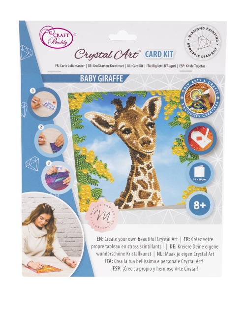 Craft Buddy CCK-A119 Crystal Art Card 18 x 18 cm Baby Giraffe