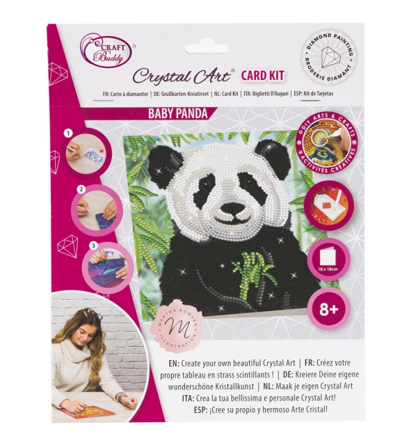 Craft Buddy CCK-A120 Crystal Art Card 18 x 18 cm Baby Panda