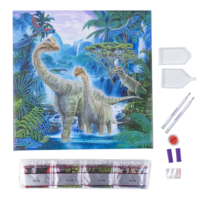 Craft Buddy CAK-A189M Framed Crystal Art Holzrahmen Jurassic Jungle