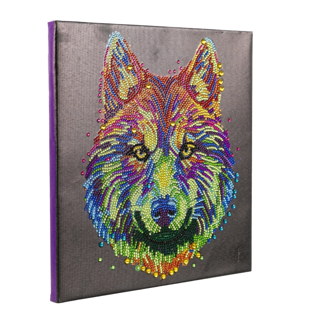 Craft Buddy CAK-A187M Framed Crystal Art Holzrahmen Colourful Wolfe