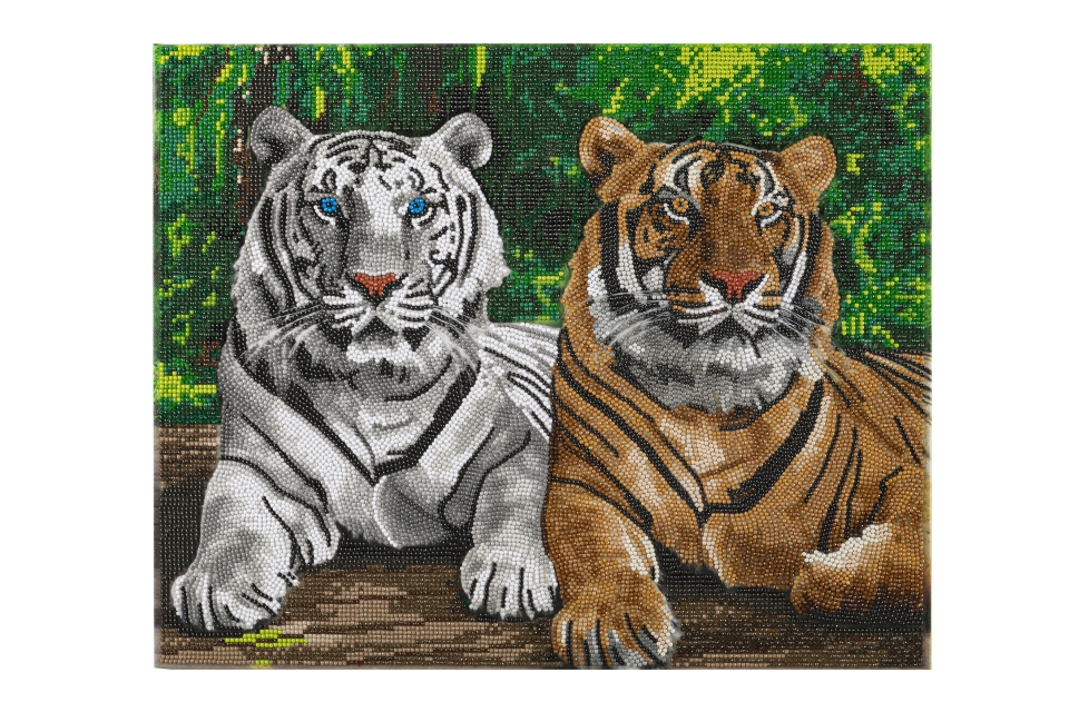Craft Buddy CAK-A201L Crystal Art Canvas Kit Holzrahmen Tigers