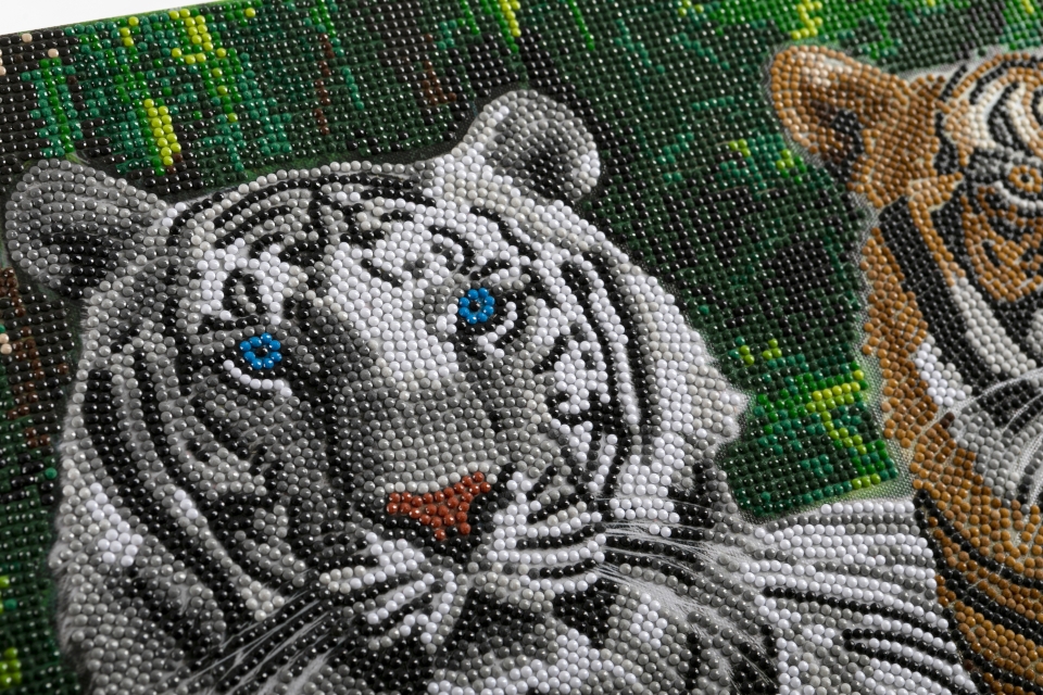 Craft Buddy CAK-A201L Crystal Art Canvas Kit Holzrahmen Tigers