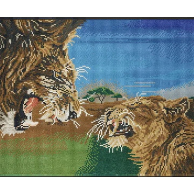 Craft Buddy CAK-4050L 50 x 40 cm Crystal Art Kit Raging Lions